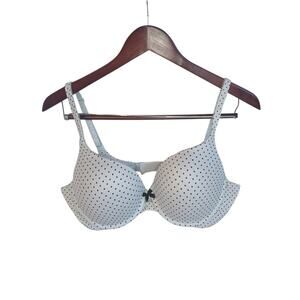 Victoria's Secret Black and White Polka Dot Wired Bra Size 36D/D80